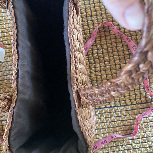 NWT GAP Woven Wicker Rattan Straw Handbag Tote Purse vintage Floral Design - Picture 12 of 12